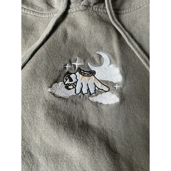 Gilgamesh‎ Yip Yip Embroidered Appa Hoodie Gray Last Air Bender Men’s Medium - Picture 2 of 5